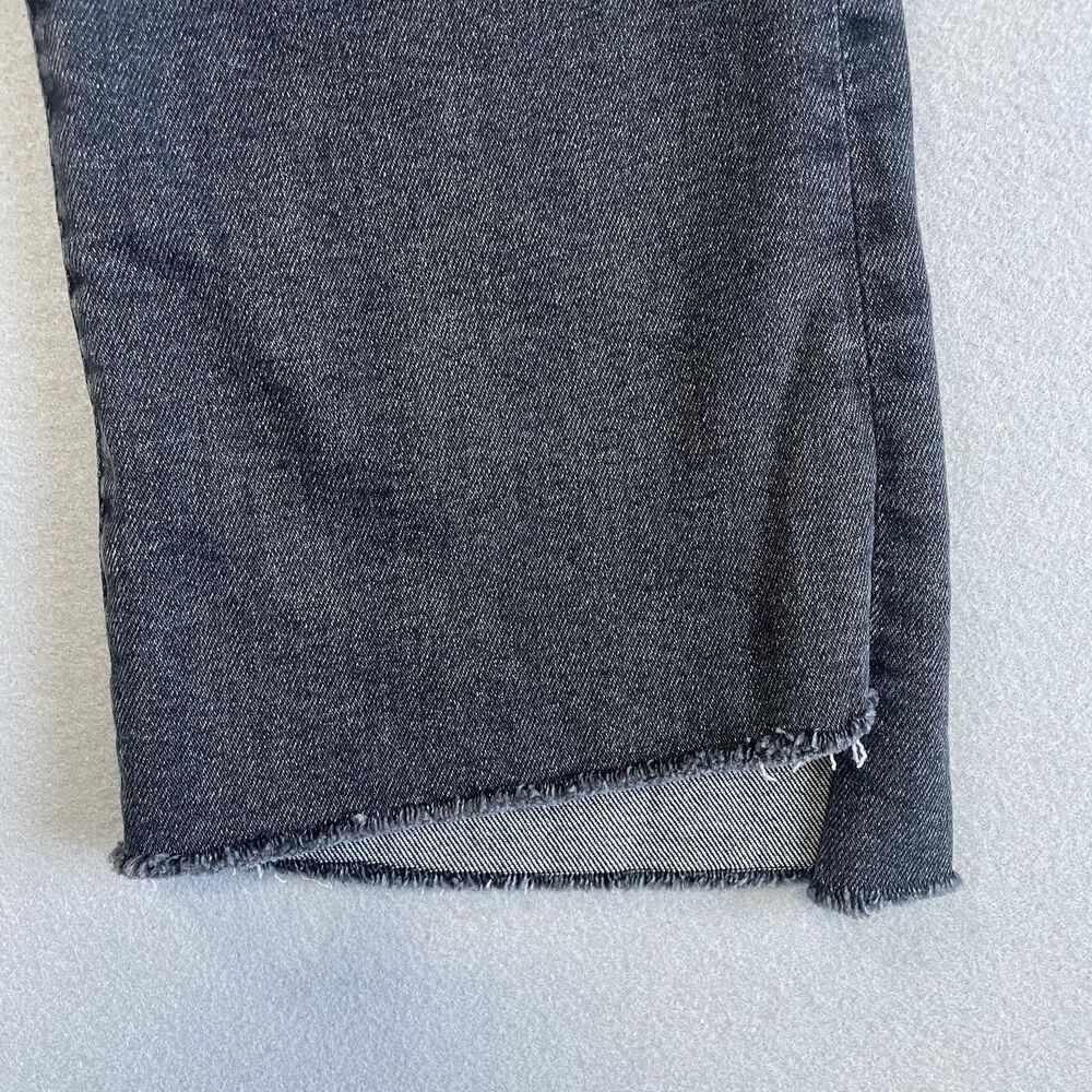 Mother The Insider Crop Step Fray Jeans Black Up In Smoke Wash High Rise ~27 - Picture 8 of 14